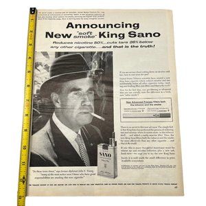 1958 Vintage Print Ad King Sano Cigarettes Soft Smoke Diplomat John S Young
